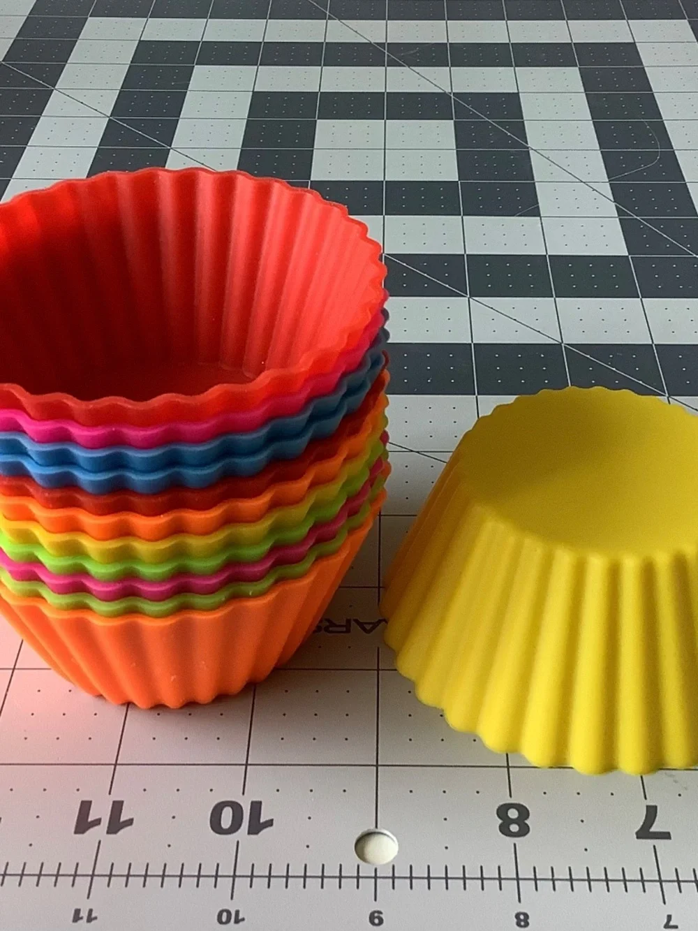 Set of 28 Reusable Silicone Cupcake Muffin Baking Cups Liners Assorted Colors